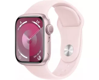 Смарт-годинник Apple Watch Series 9 GPS 41mm Pink Aluminum Case with Light Pink Sport Band - M/L (MR943)