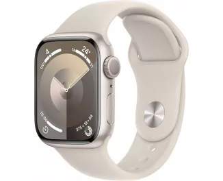 Смарт-годинник Apple Watch Series 9 GPS 41mm Starlight Aluminum Case with Starlight Sport Band - M/L (MR8U3)
