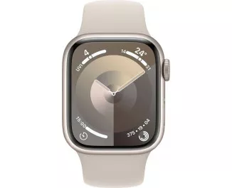 Смарт-часы Apple Watch Series 9 GPS 41mm Starlight Aluminum Case with Starlight Sport Band - M/L (MR8U3)