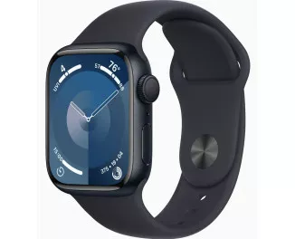 Смарт-годинник Apple Watch Series 9 GPS 45mm Midnight Aluminum Case with Midnight Sport Band - S/M (MR993)