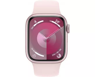 Смарт-часы Apple Watch Series 9 GPS 45mm Pink Aluminum Case with Light Pink Sport Band - S/M (MR9G3)