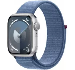 Смарт-годинник Apple Watch Series 9 GPS 45mm Silver Aluminum Case with Winter Blue Sport Loop (MR9F3)