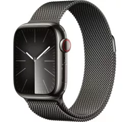 Смарт-годинник Apple Watch Series 9 GPS + Cellular 41mm Graphite Stainless Steel Case with Graphite Milanese Loop (MRJA3)