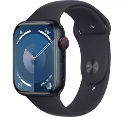 Смарт-годинник Apple Watch Series 9 GPS + Cellular 41mm Midnight Aluminum Case with Midnight Sport Band - M/L (MRHT3)