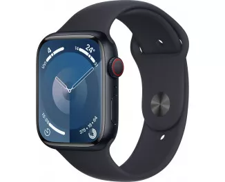 Смарт-годинник Apple Watch Series 9 GPS + Cellular 41mm Midnight Aluminum Case with Midnight Sport Band - M/L (MRHT3)