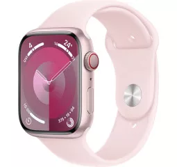 Смарт-годинник Apple Watch Series 9 GPS + Cellular 41mm Pink Aluminum Case with Light Pink Sport Band - S/M (MRHY3)