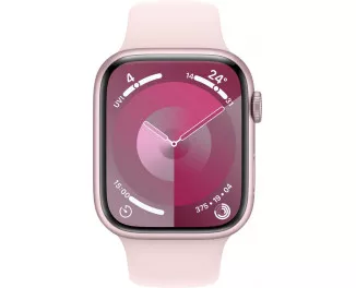 Смарт-часы Apple Watch Series 9 GPS + Cellular 41mm Pink Aluminum Case with Light Pink Sport Band - S/M (MRHY3)