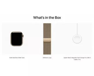 Смарт-часы Apple Watch Series 9 GPS + Cellular 45mm Gold Stainless Steel Case with Gold Milanese Loop (MRMU3)