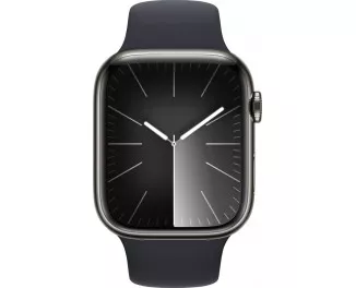 Смарт-годинник Apple Watch Series 9 GPS + Cellular 45mm Graphite Stainless Steel Case with Midnight Sport Band - M/L (MRMW3)