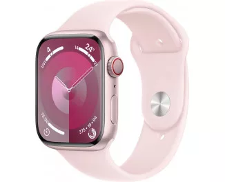 Смарт-годинник Apple Watch Series 9 GPS + Cellular 45mm Pink Aluminum Case with Light Pink Sport Band - M/L (MRML3)