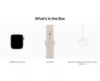 Смарт-часы Apple Watch Series 9 GPS + Cellular 45mm Starlight Aluminum Case with Starlight Sport Band - M/L (MRM93)