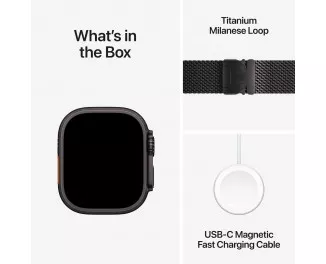 Смарт-годинник Apple Watch Ultra 2 2024 GPS + Cellular 49mm Black Titanium Case with Black Titanium Milanese Loop - M (MX5U3)