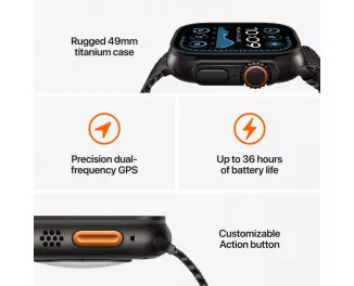 Смарт-часы Apple Watch Ultra 2 2024 GPS + Cellular 49mm Black Titanium Case with Black Trail Loop - S/M (MX4U3)