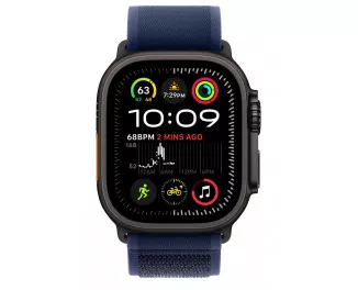 Смарт-часы Apple Watch Ultra 2 2024 GPS + Cellular 49mm Black Titanium Case with Blue Trail Loop - M/L (MYTJ3+MYQ83)