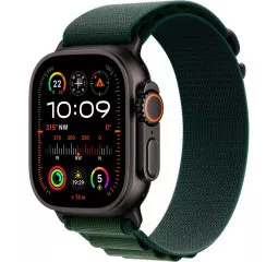 Смарт-часы Apple Watch Ultra 2 2024 GPS + Cellular 49mm Black Titanium Case with Dark Green Alpine Loop - Medium (MX4R3)