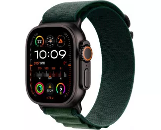 Смарт-часы Apple Watch Ultra 2 2024 GPS + Cellular 49mm Black Titanium Case with Dark Green Alpine Loop - Medium (MX4R3)