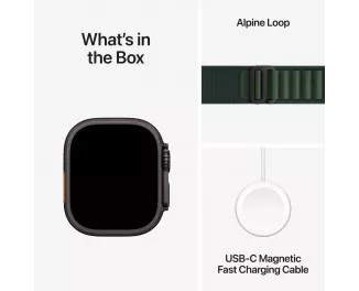 Смарт-часы Apple Watch Ultra 2 2024 GPS + Cellular 49mm Black Titanium Case with Dark Green Alpine Loop - Medium (MX4R3)