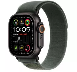 Смарт-часы Apple Watch Ultra 2 2024 GPS + Cellular 49mm Black Titanium Case with Green Trail Loop - S/M (MYTJ3+MYQ33)