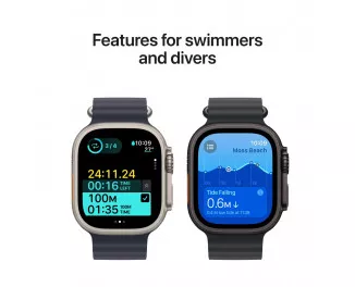 Смарт-часы Apple Watch Ultra 2 2024 GPS + Cellular 49mm Black Titanium Case with Green Trail Loop - S/M (MYTJ3+MYQ33)