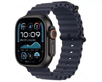 Смарт-часы Apple Watch Ultra 2 2024 GPS + Cellular 49mm Black Titanium Case with Navy Ocean Band (MYTC3+MYPA3)