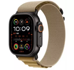 Смарт-часы Apple Watch Ultra 2 2024 GPS + Cellular 49mm Black Titanium Case with Tan Alpine Loop - Small (MYTF3+MYQ03)
