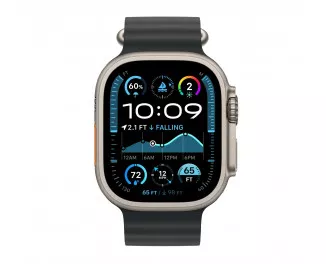 Смарт-часы Apple Watch Ultra 2 2024 GPS + Cellular 49mm Natural Titanium Case with Black Ocean Band (MYT03+MXTL3)