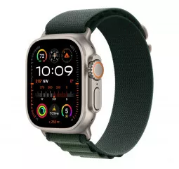 Смарт-часы Apple Watch Ultra 2 2024 GPS + Cellular 49mm Natural Titanium Case with Dark Green Alpine Loop - Medium (MYT33+MXMV3)