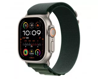 Смарт-часы Apple Watch Ultra 2 2024 GPS + Cellular 49mm Natural Titanium Case with Dark Green Alpine Loop - Medium (MYT33+MXMV3)