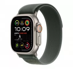 Смарт-часы Apple Watch Ultra 2 2024 GPS + Cellular 49mm Natural Titanium Case with Green Trail Loop - S/M (MYT73+MXTN3)