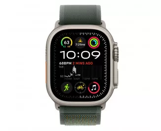 Смарт-часы Apple Watch Ultra 2 2024 GPS + Cellular 49mm Natural Titanium Case with Green Trail Loop - S/M (MYT73+MXTN3)