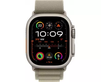 Смарт-часы Apple Watch Ultra 2 GPS + Cellular 49mm Titanium Case with Olive Alpine Loop - Large (MRF03/MRFK3)