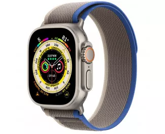 Смарт-часы Apple Watch Ultra GPS + Cellular 49mm Titanium Case with Blue/Gray Trail Loop - M/L (MQF33/MQEJ3)