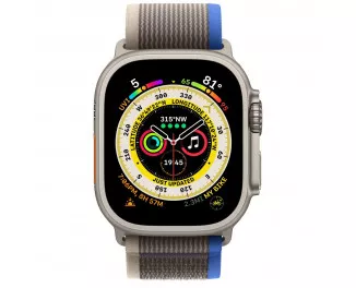 Смарт-часы Apple Watch Ultra GPS + Cellular 49mm Titanium Case with Blue/Gray Trail Loop - S/M (MNHE3/MNHL3)