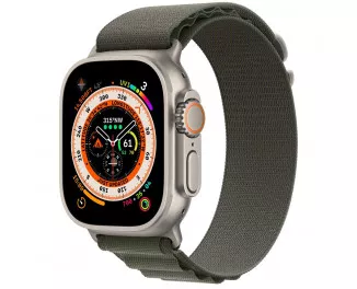 Смарт-часы Apple Watch Ultra GPS + Cellular 49mm Titanium Case with Green Alpine Loop - Large (MQEX3/MQFP3)