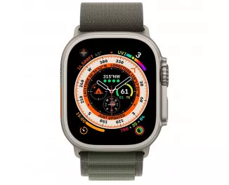 Смарт-часы Apple Watch Ultra GPS + Cellular 49mm Titanium Case with Green Alpine Loop - Medium (MQEW3/MQFN3)