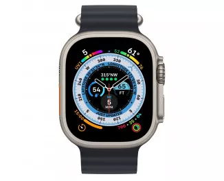 Смарт-годинник Apple Watch Ultra GPS + Cellular 49mm Titanium Case with Midnight Ocean Band (MQET3/MQFK3)