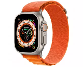 Смарт-часы Apple Watch Ultra GPS + Cellular 49mm Titanium Case with Orange Alpine Loop - Large (MQEV3/MQFM3)