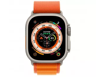 Смарт-часы Apple Watch Ultra GPS + Cellular 49mm Titanium Case with Orange Alpine Loop - Large (MQEV3/MQFM3)