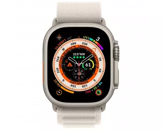 Смарт-часы Apple Watch Ultra GPS + Cellular 49mm Titanium Case with Starlight Alpine Loop - Large (MQF13/MQFT3)