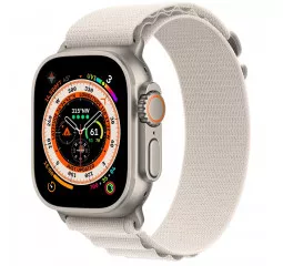 Смарт-часы Apple Watch Ultra GPS + Cellular 49mm Titanium Case with Starlight Alpine Loop - Medium (MQF03/MQFR3)