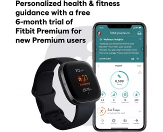 Смарт-годинник Fitbit Sense Carbon/Graphite Stainless Steel (FB512BKBK)