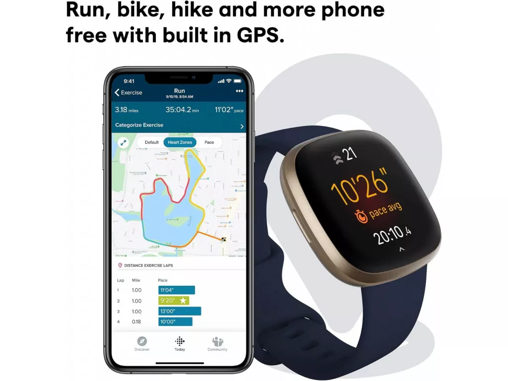 Fitbit Versa 3 Midnight Soft Gold Aluminum FB511GLNV