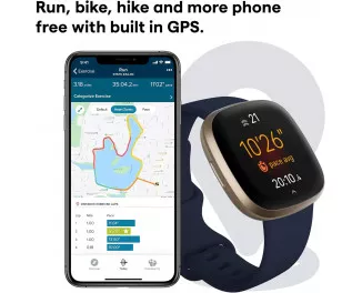 Смарт-часы Fitbit Versa 3 Midnight/Soft Gold Aluminum (FB511GLNV)