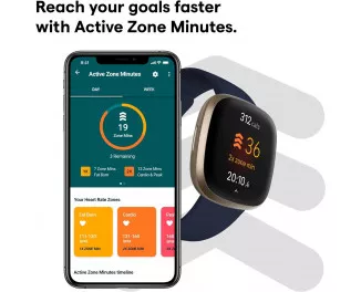 Смарт-часы Fitbit Versa 3 Midnight/Soft Gold Aluminum (FB511GLNV)