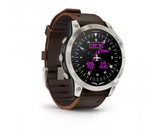 Смарт-часы GARMIN D2 Mach 1 Aviator Smartwatch with Oxford Brown Leather Band (010-02582-54/55)