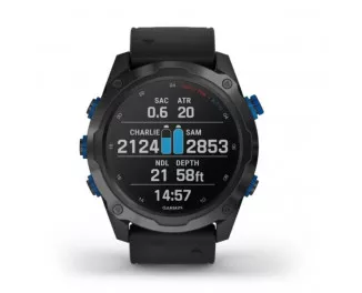 Смарт-часы GARMIN Descent Mk2i Titanium Carbon Gray DLC with Black Band (010-02132-01/11)