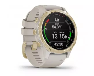 Смарт-годинник GARMIN Descent Mk2S Light Gold with Light Sand Silicone Band (010-02403-01)
