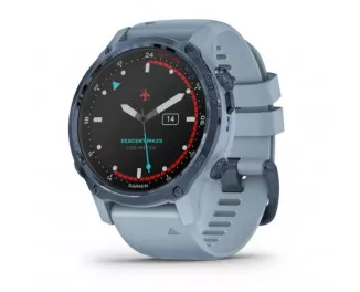 Смарт-годинник GARMIN Descent Mk2S Mineral Blue with Sea Foam Silicone Band (010-02403-07)