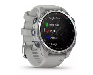 Смарт-часы GARMIN Descent Mk3 43 mm Stainless Steel with Fog Gray Silicone Band (010-02753-03/04)