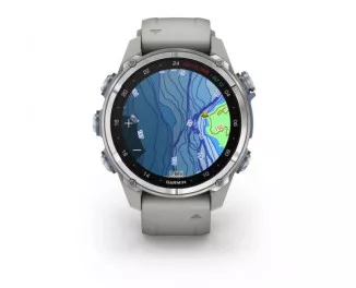 Смарт-часы GARMIN Descent Mk3 43 mm Stainless Steel with Fog Gray Silicone Band (010-02753-03/04)